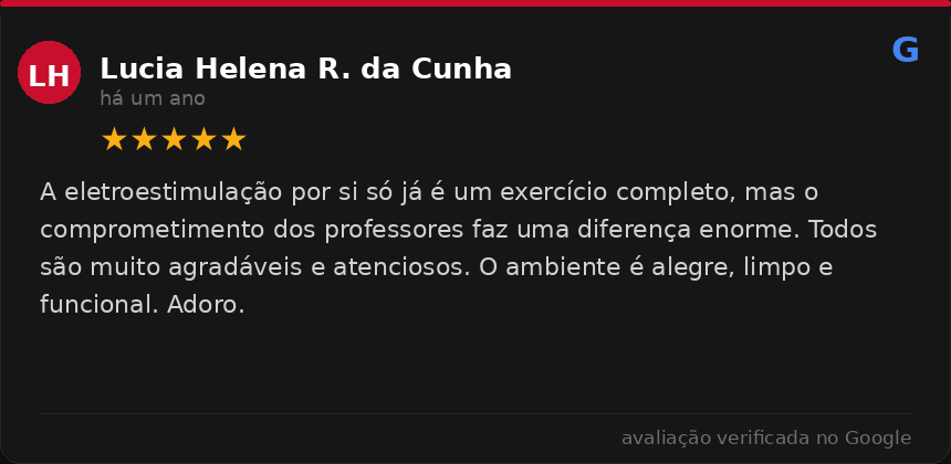 Avaliação Google - Lucia Helena