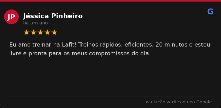 Avaliação Google - Jéssica